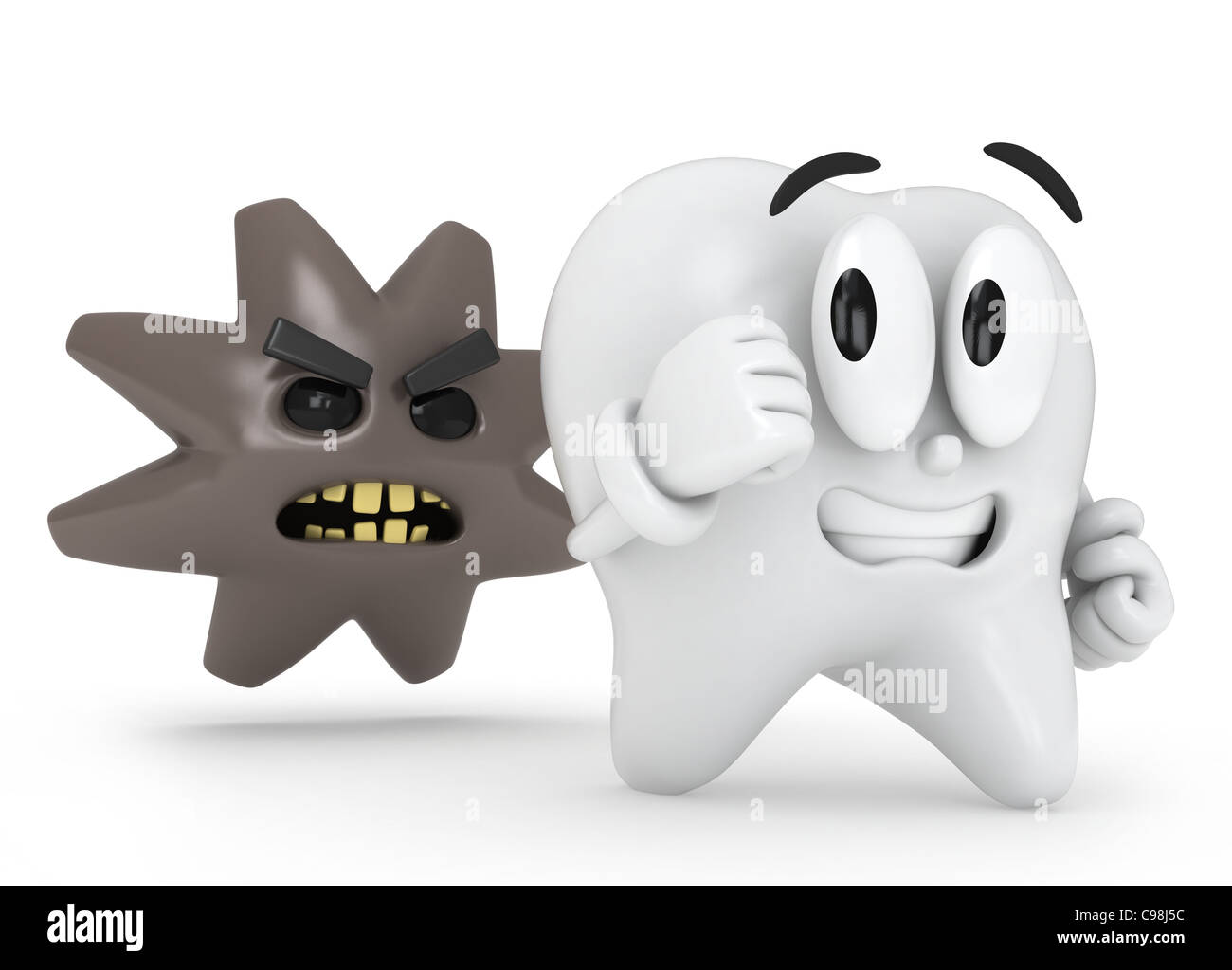 3D Illustration of a Tooth Running Away from Cavity Stock Photo Alamy