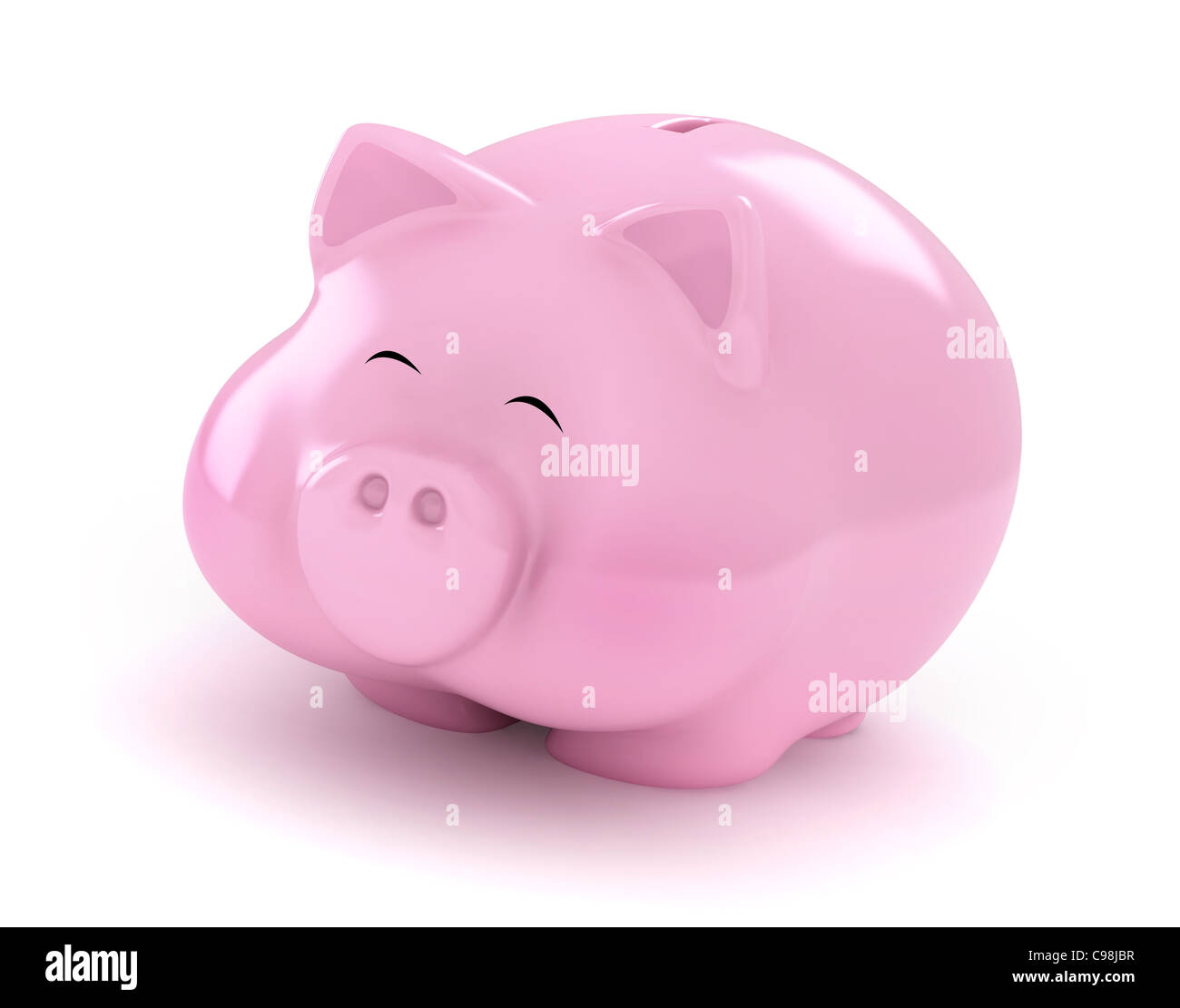 3D Illustration of a Fat Happy Piggy Bank Stock Photo Alamy