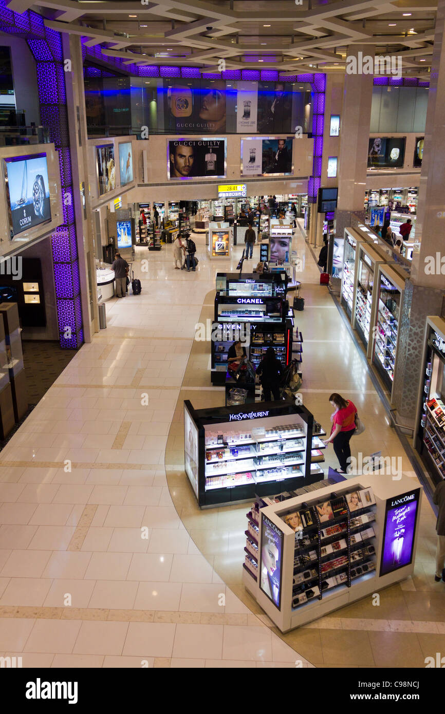 duty free shopping  at International terminal 3, Abu Dhabi airport, United Arab Emirates Stock Photo