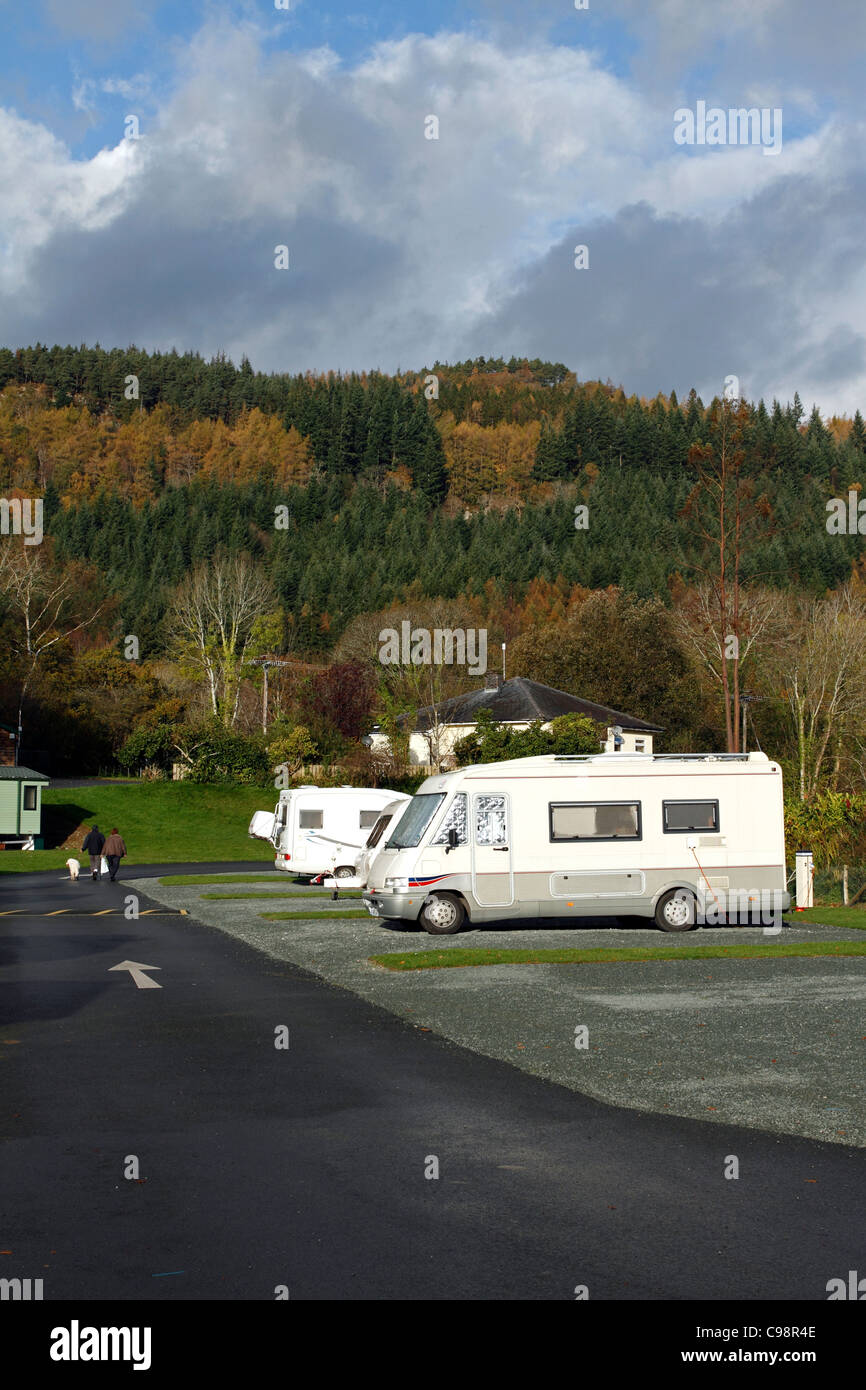 Betws-y-coed caravan club site Stock Photo