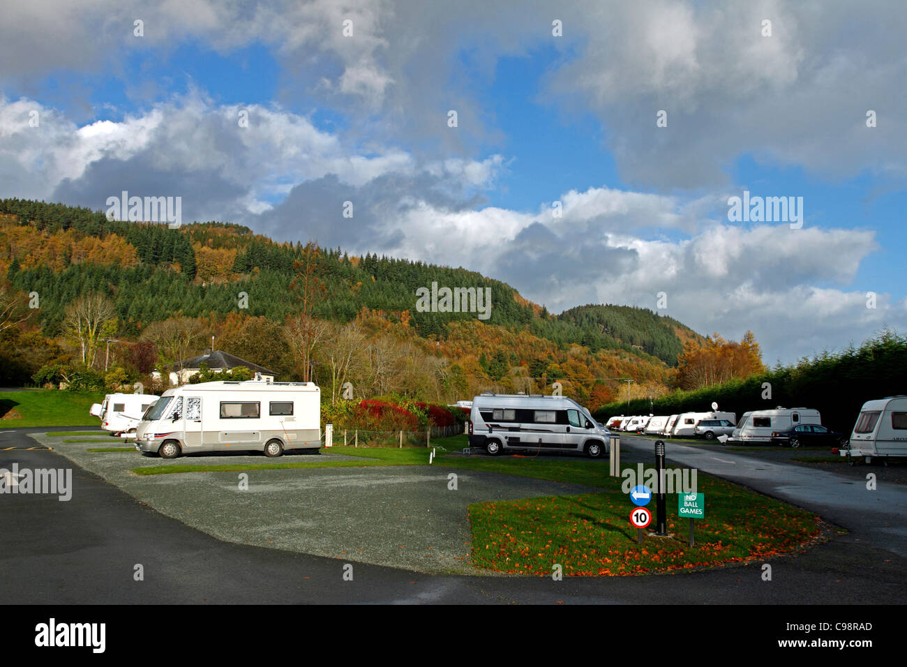 Betws-y-coed, caravan club site Stock Photo