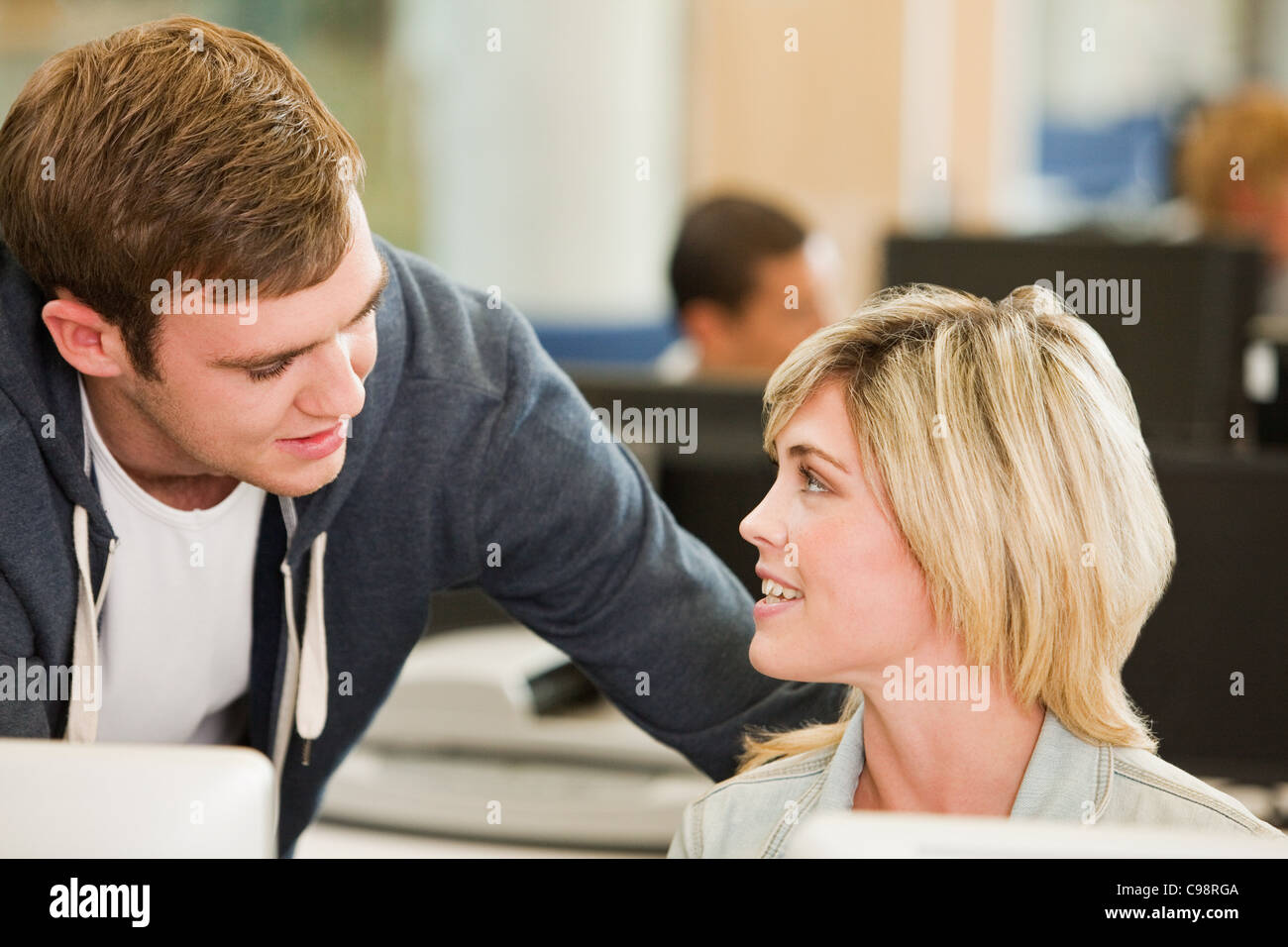 University students working together Stock Photo