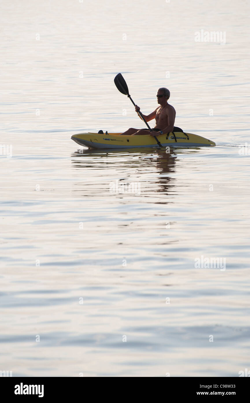 man in a canoe Stock Photo - Alamy