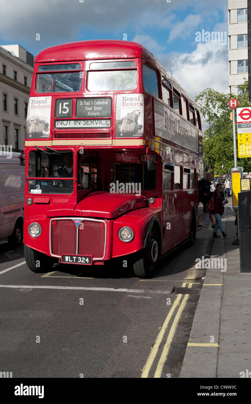 number 15 routemaster bus in the strand Stock Photo