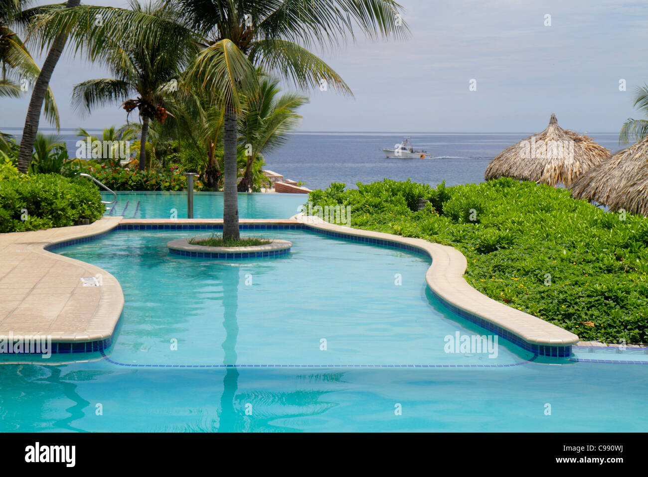 Curaçao,Netherlands Lesser Leeward Antilles,ABC Islands,Dutch,Piscadera Bay water,Hilton Curaçao,hotel hotels lodging inn motel motels,resort,global c Stock Photo