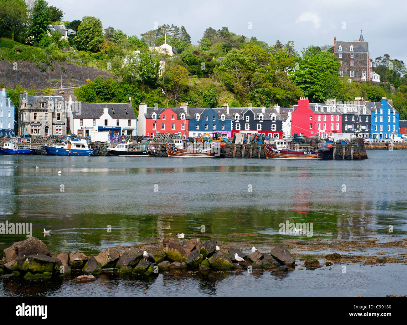 Colourful Tobermory the capital or main town on the Isle of Mull