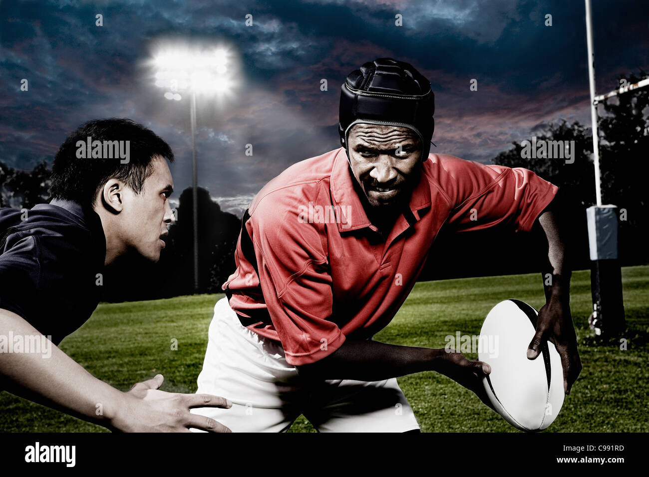 Rival rugby players Stock Photo - Alamy