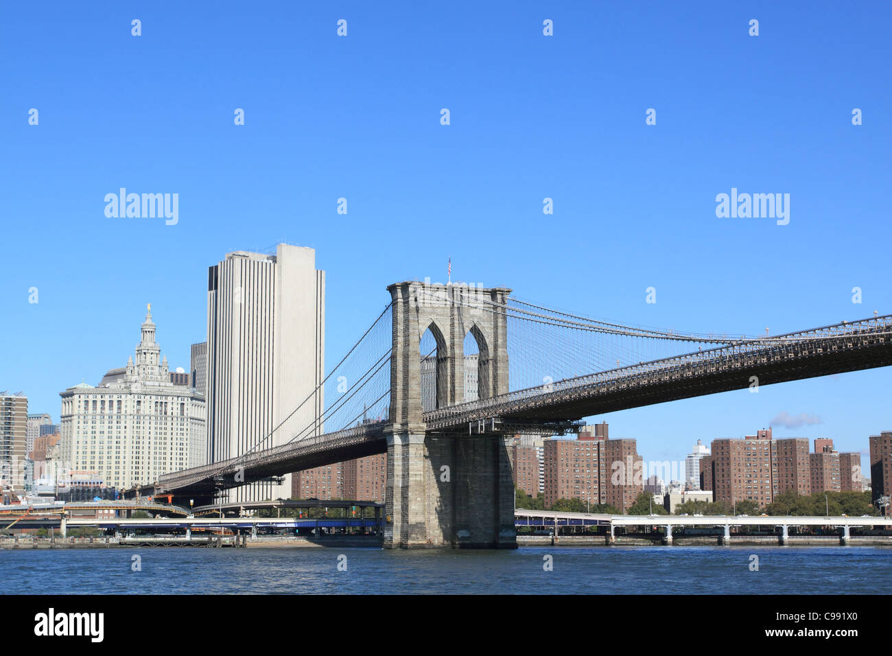 Brooklyn Bridge and New York City Skyline Stock Photo - Alamy