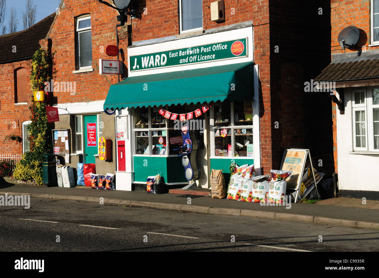 East Barkwith Lincolnshire Wolds England.Post Office and Village Shop. Stock Photo
