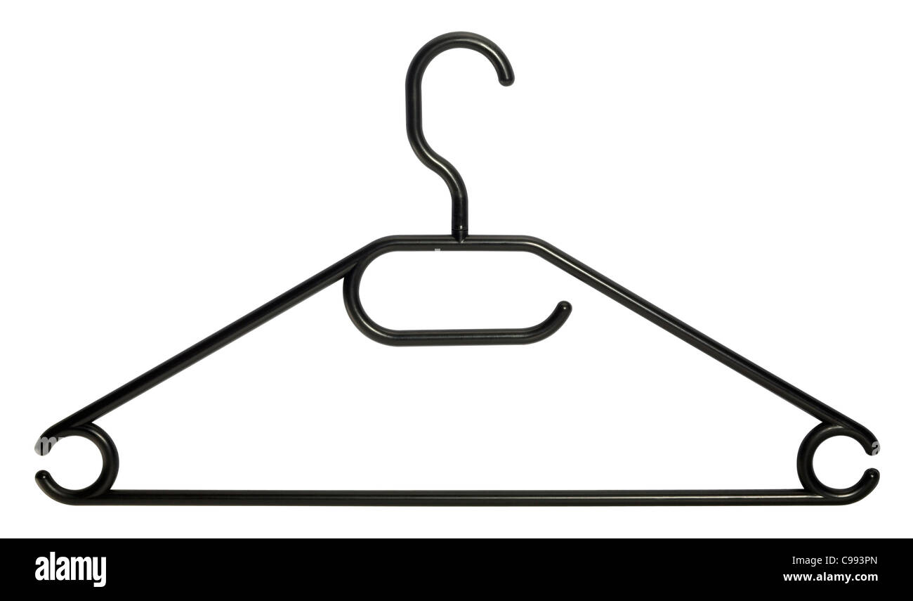 studio photography of a clothes hanger isolated on white with clipping path Stock Photo