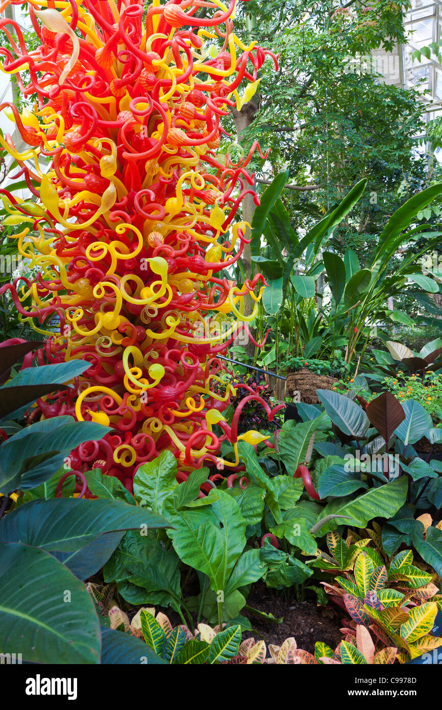 Dale Chihuly glass artworks at the Franklin Park Conservatory in Columbus, Ohio. Stock Photo