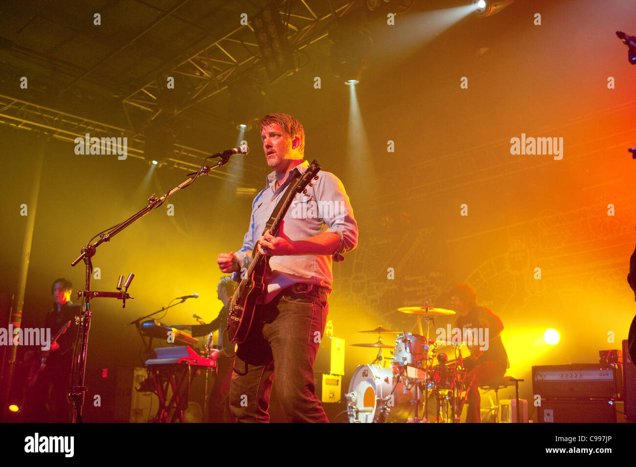 Queens of the Stone Age perform onstage at Roseland in Portland, Oregon