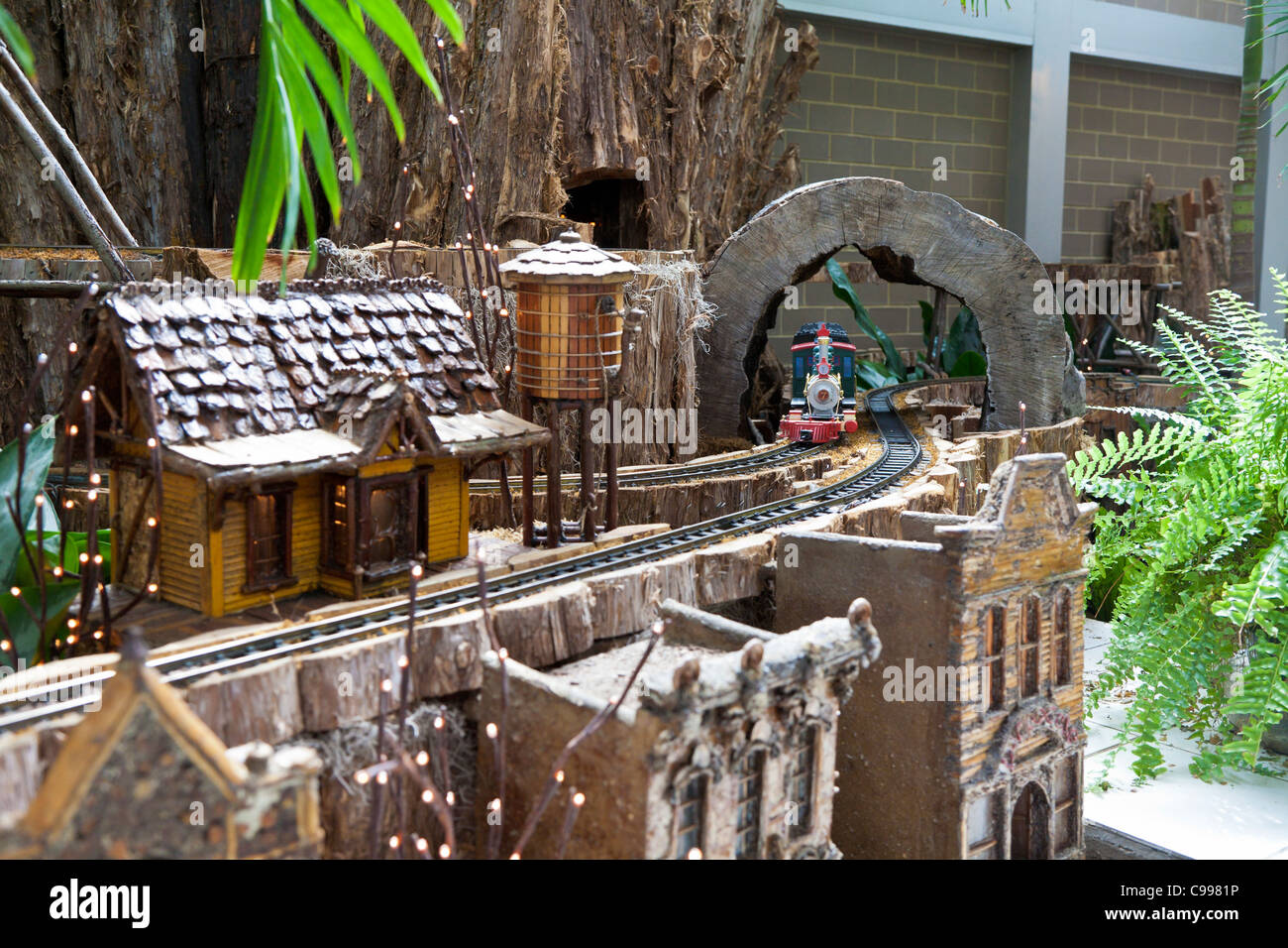 Large model railroad display at the Franklin Park Conservatory in
