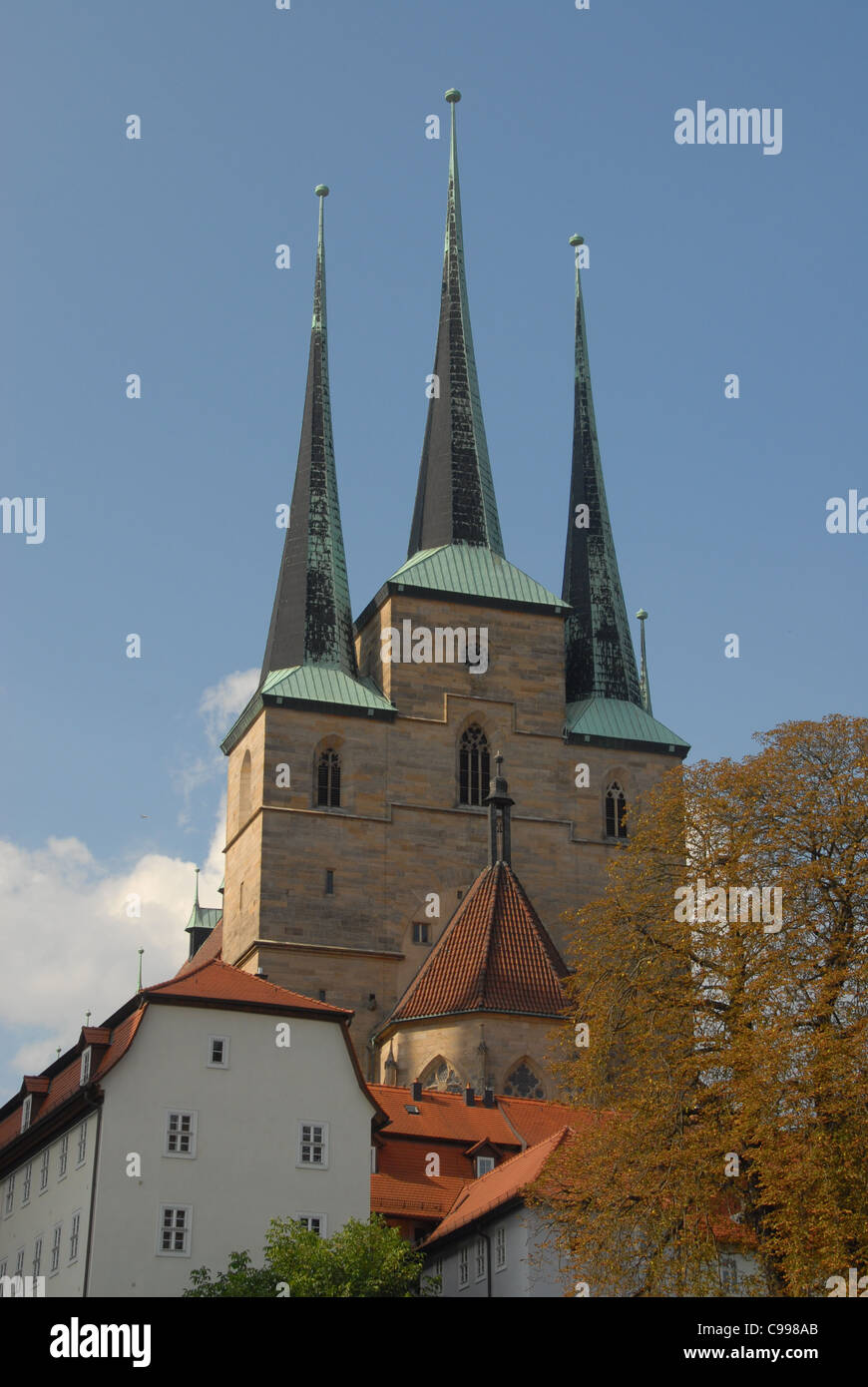 Severikirche at Erfurt in Thuringia, East Germany Stock Photo