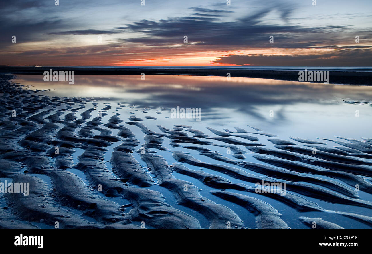 evening sun light fade away in the night Stock Photo