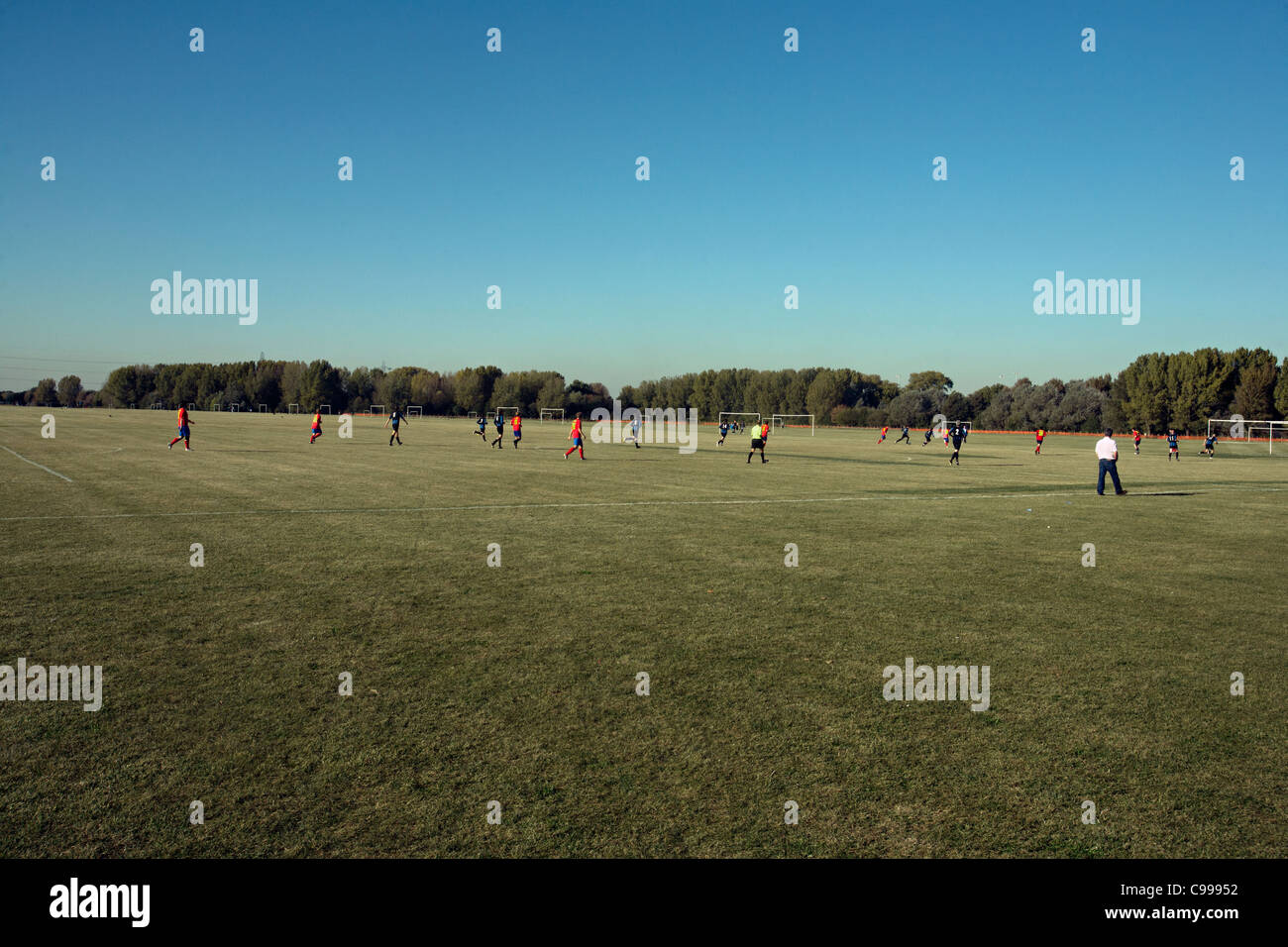football on hackney marshes london Stock Photo Alamy
