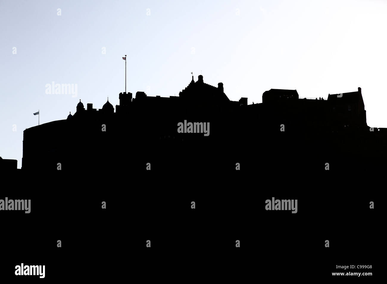 Edinburgh Castle silhouette, Scotland, UK Stock Photo
