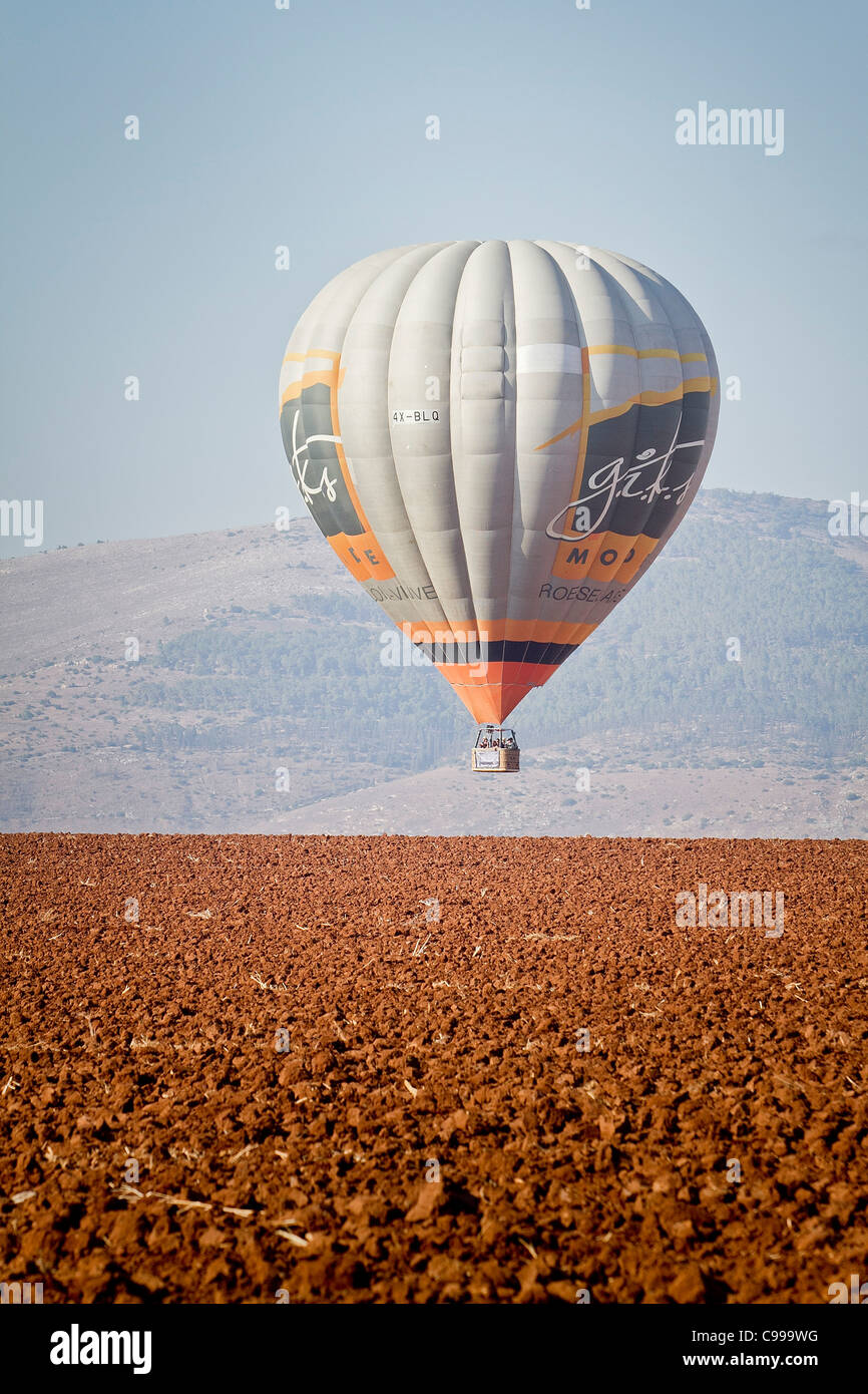 Hot air balloon photographed in the Jezreel Valley, Israel Stock Photo