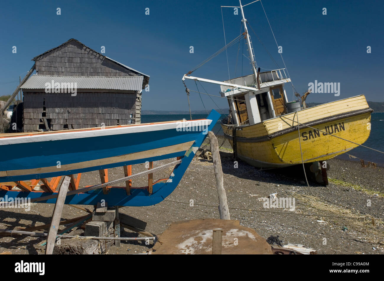 The coastal villages on Isla Grande, Chiloe, Chile, scratch out a