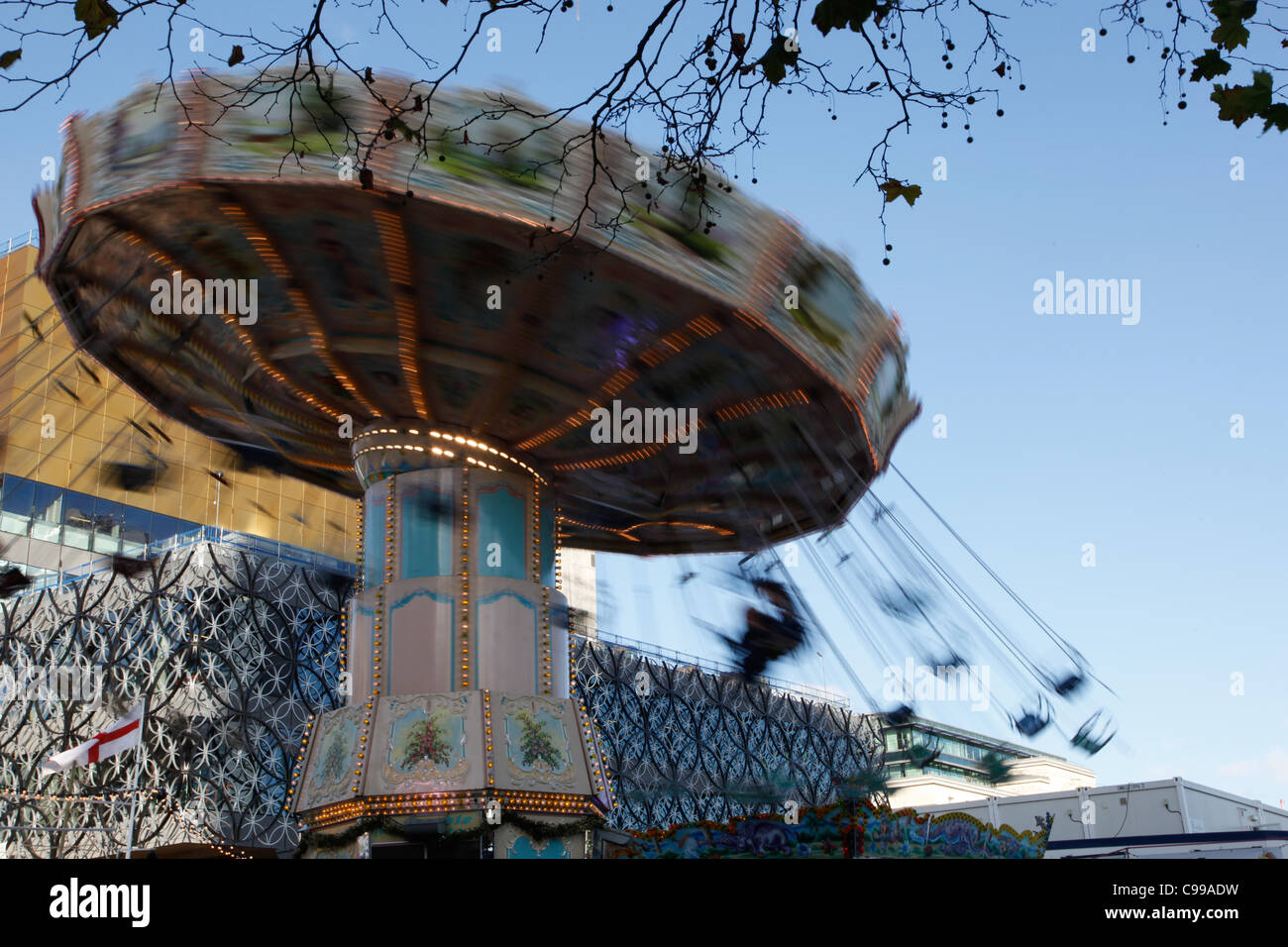 Chair ride at the German Market Birmingham. Taken on the first day of opening 17th November 2011