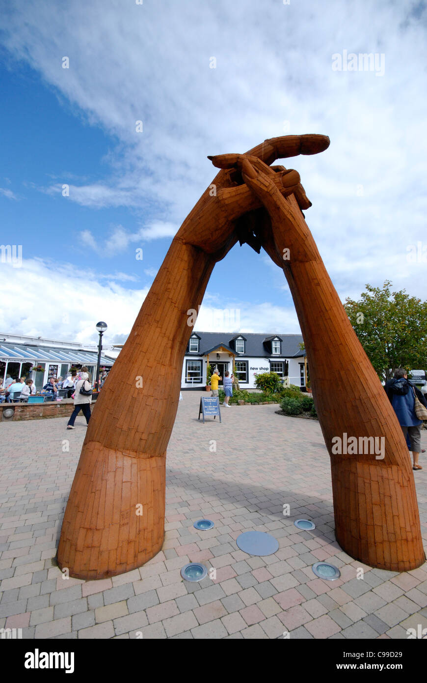 'The Big Dance' a sculpture by Ray Lonsdale in the town of Gretna Green a popular tourist attraction in the Scottish borders. Stock Photo