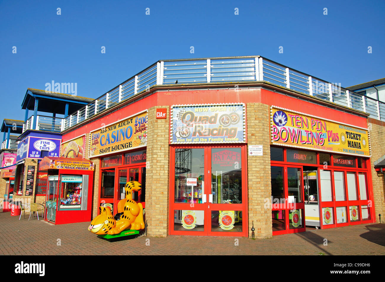 Casino Slot Lounge on promenade, Southsea, Portsmouth, Hampshire, England, United Kingdom Stock Photo