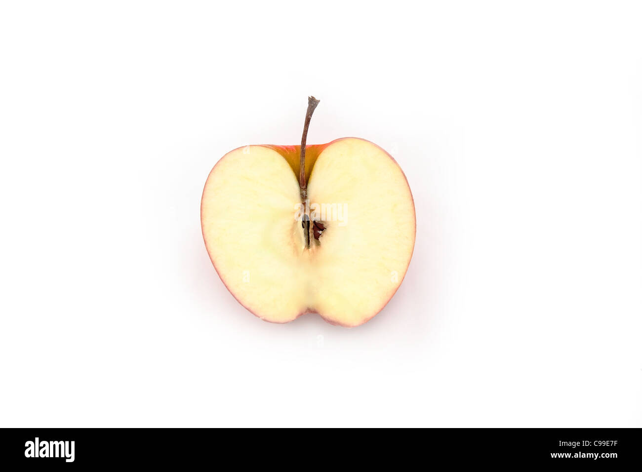 half an apple on white background Stock Photo