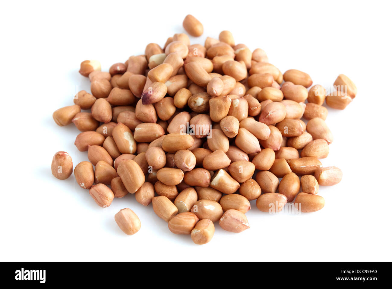 Peanuts with skin isolated on white background Stock Photo Alamy