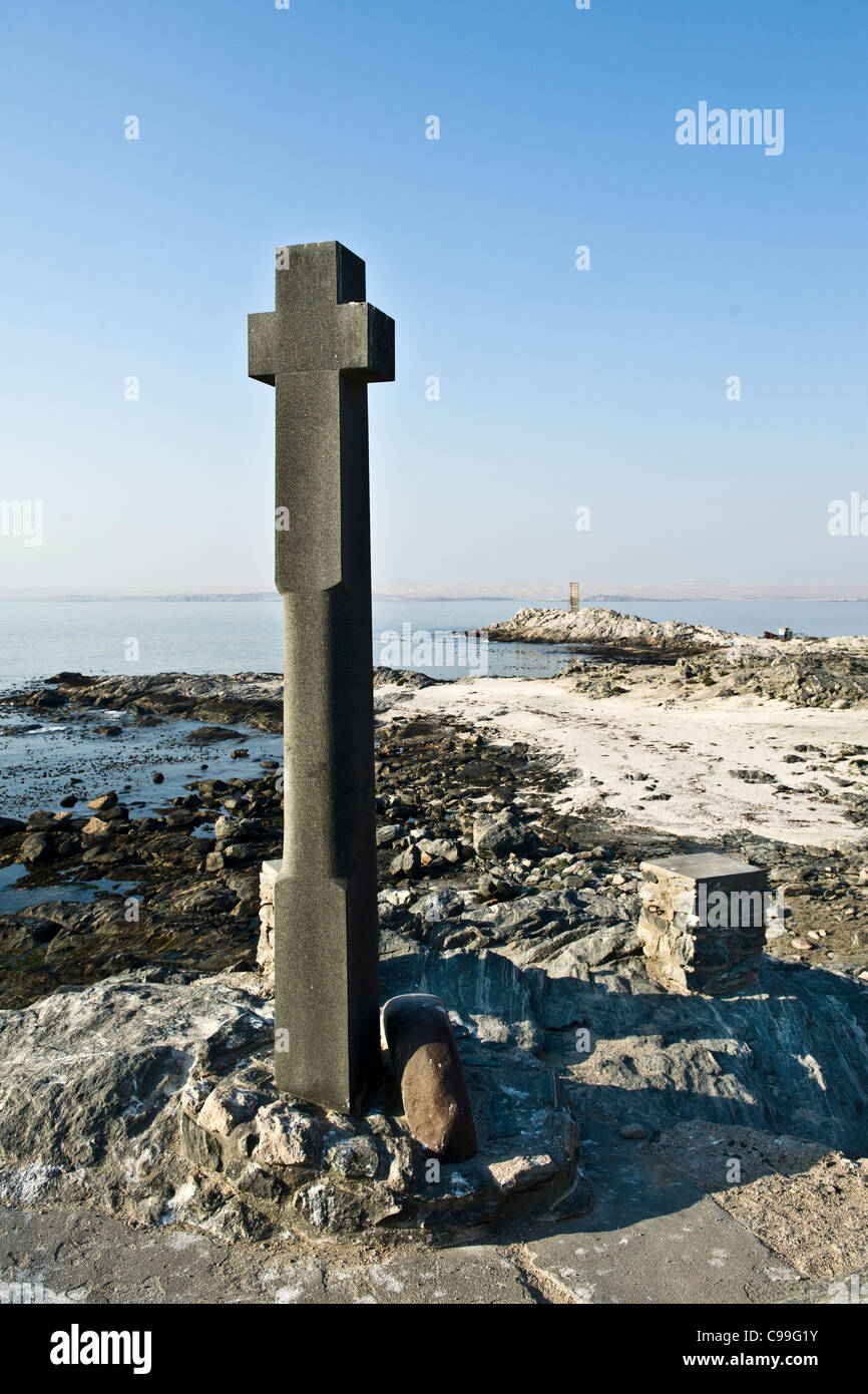 Cross errected by Diaz in 1488 claiming the land for Portugal south of Luederitz Namibia Stock Photo