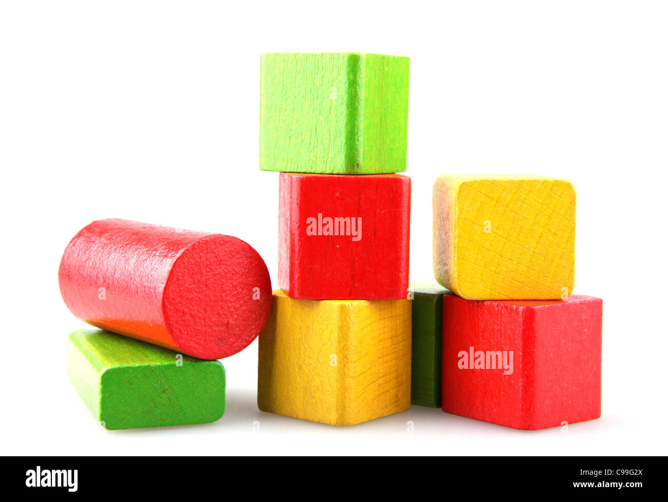 Coloured toy wooden blocks tower hires stock photography and images