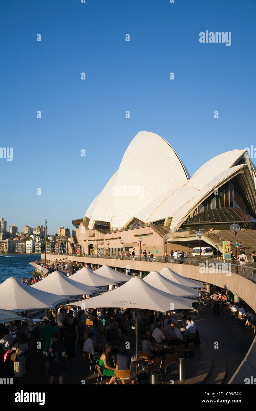 The Opera Bar on Sydney harbour.  Circular Quay, Sydney, New South Wales, Australia Stock Photo