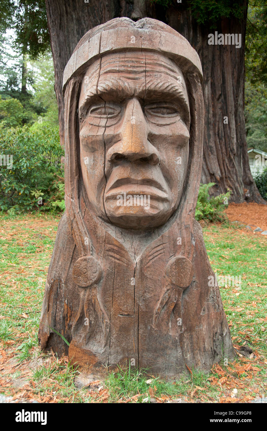 California Redwoods Redwood wooden sculpture statue United States of America Stock Photo
