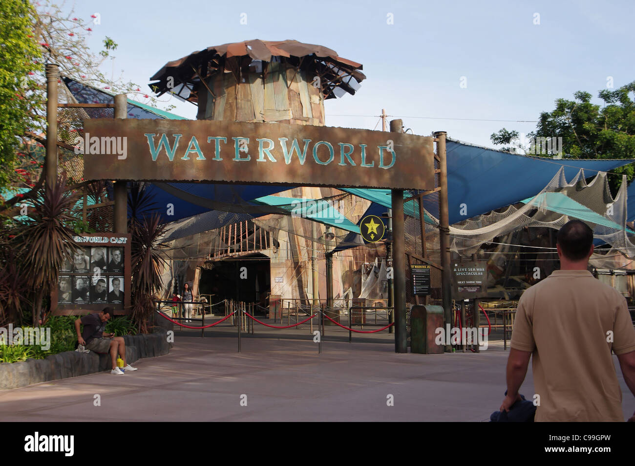 Universal Studios. Sets of films in Hollywood. Waterworld Stock Photo