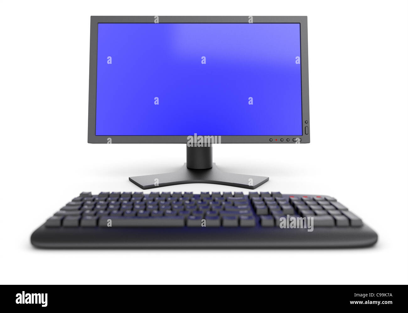 Desktop computer PC with keyboard and monitor Stock Photo - Alamy
