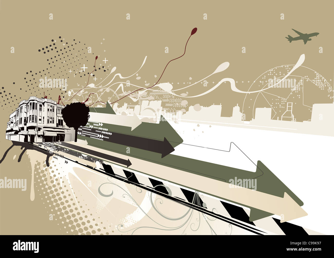 illustration of style urban background Stock Photo - Alamy