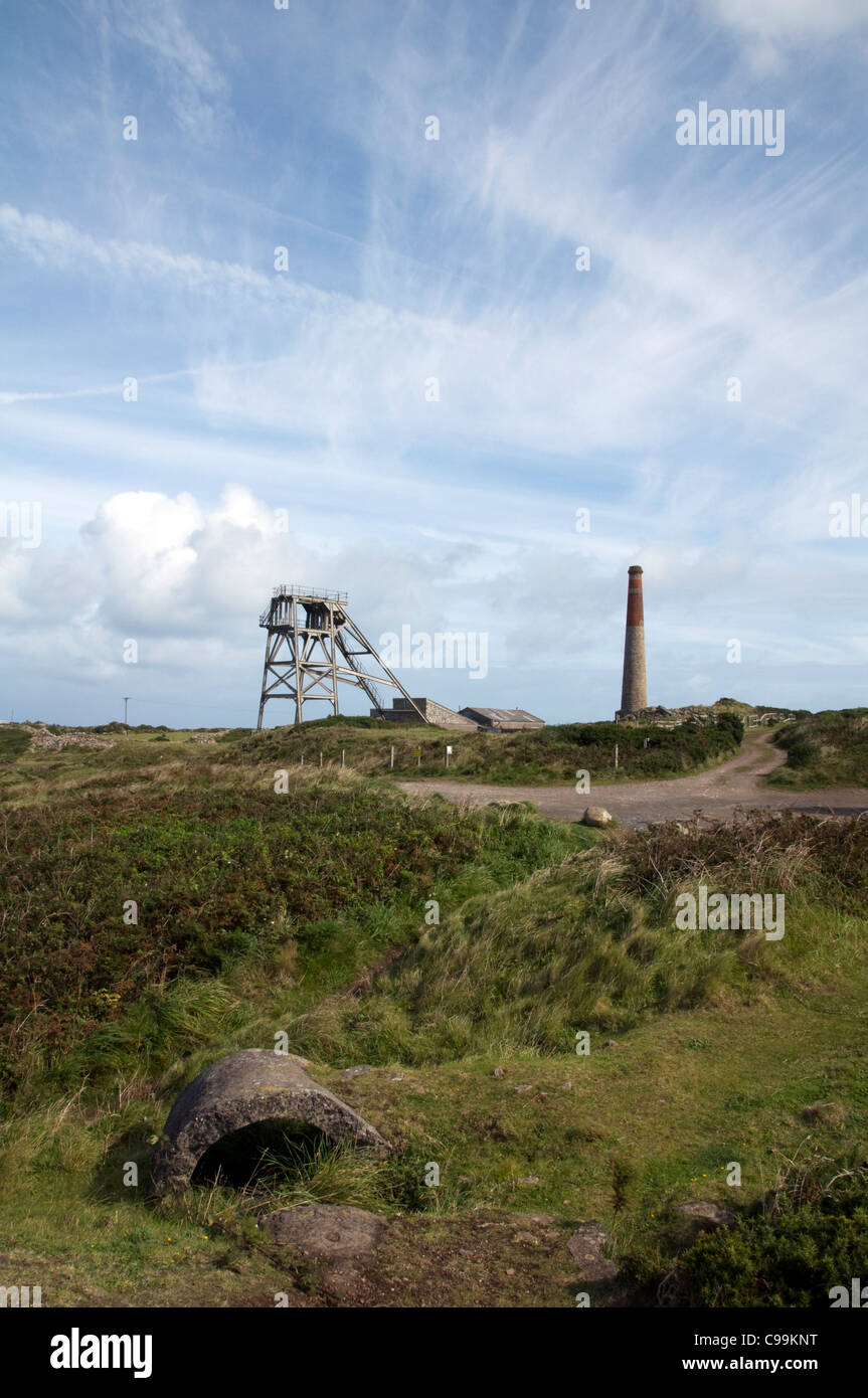 Tin Mines at St Just in Cornwall. Stock Photo