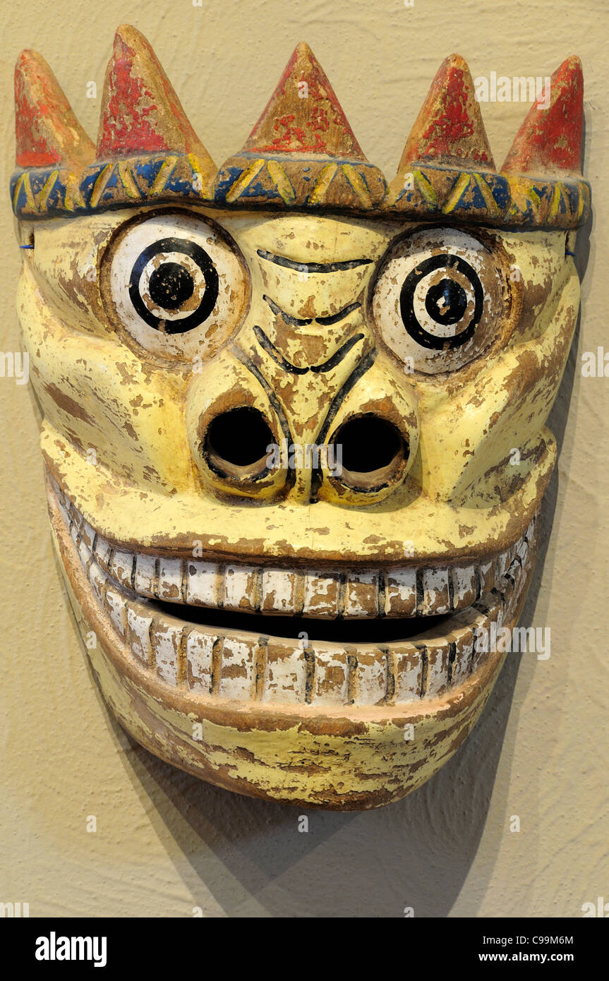 Mexico, Bajio, Zacatecas, Day of the Dead mask, Museo Rafael Coronel, Dia de los Muertos. Stock Photo
