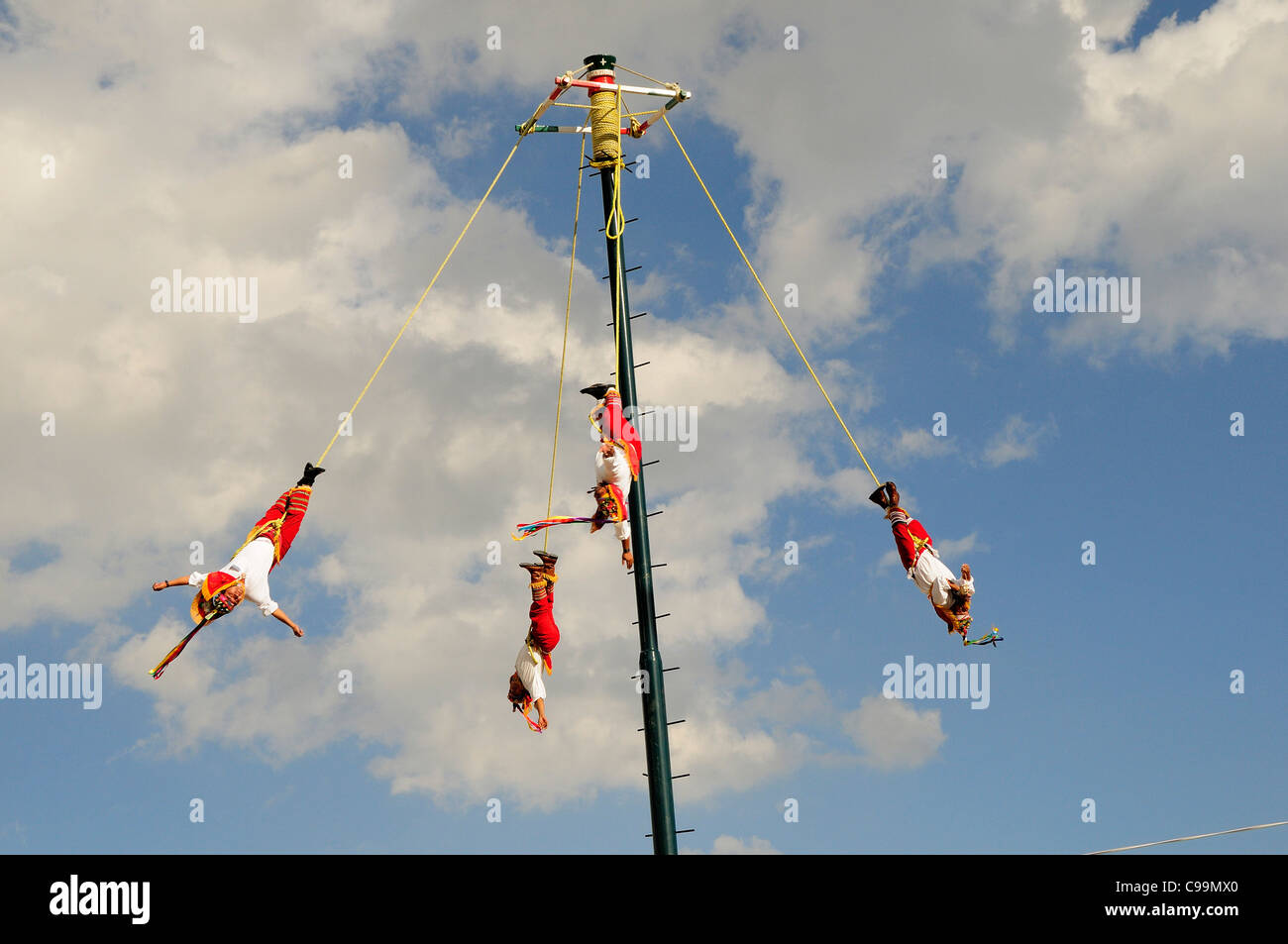 Mexico, Bajio, Zacatecas, Voladores de Papantla or Flying Men show during  Feria or Fair Stock Photo - Alamy