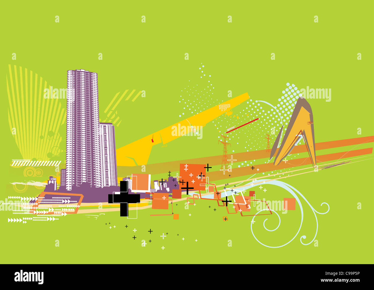 illustration of style color urban background Stock Photo - Alamy