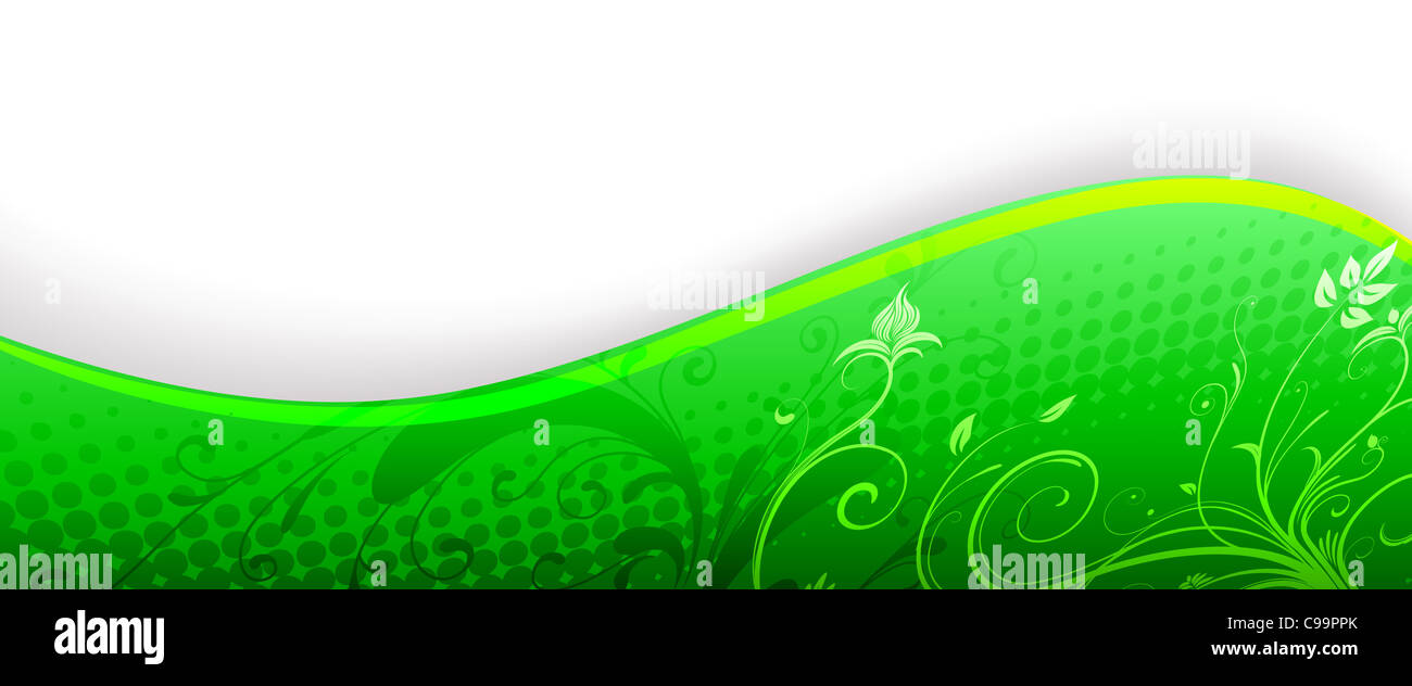 illustration of green style floral abstract background Stock Photo - Alamy