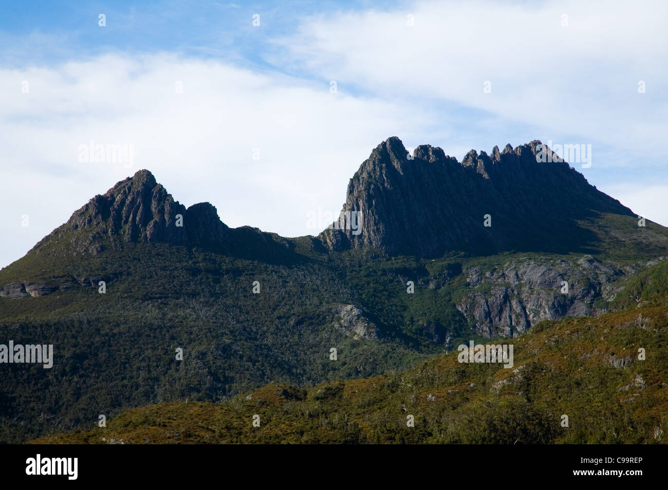 Cradle Mountain in Tasmania's central highlands. Cradle MountainLake St Clair National Park