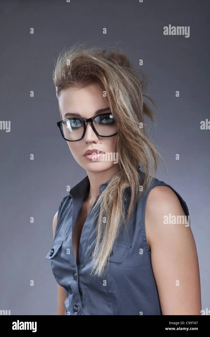 Thick grey hair woman hi-res stock photography and images - Alamy