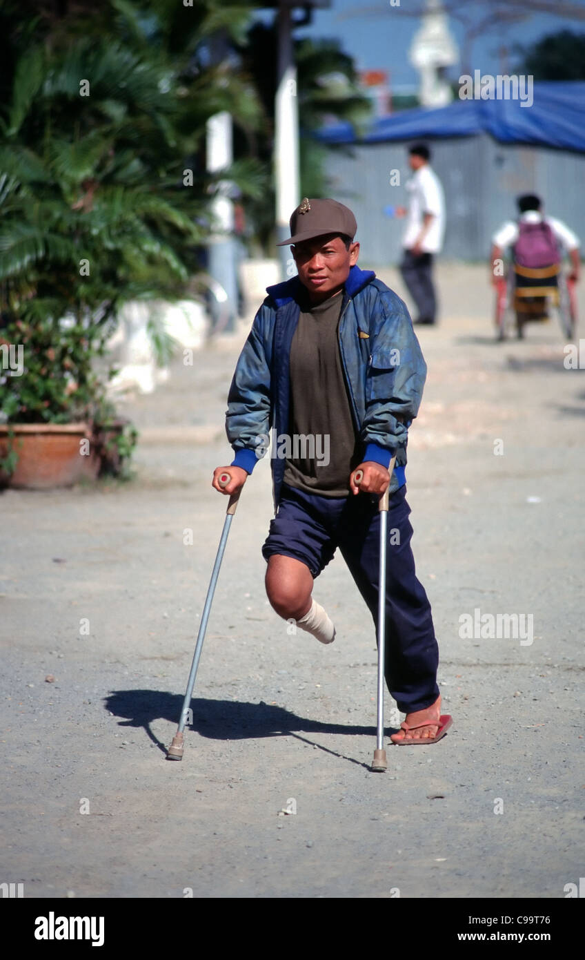 Land mines remain the brutal legacy of years of war in Cambodia. Stock Photo