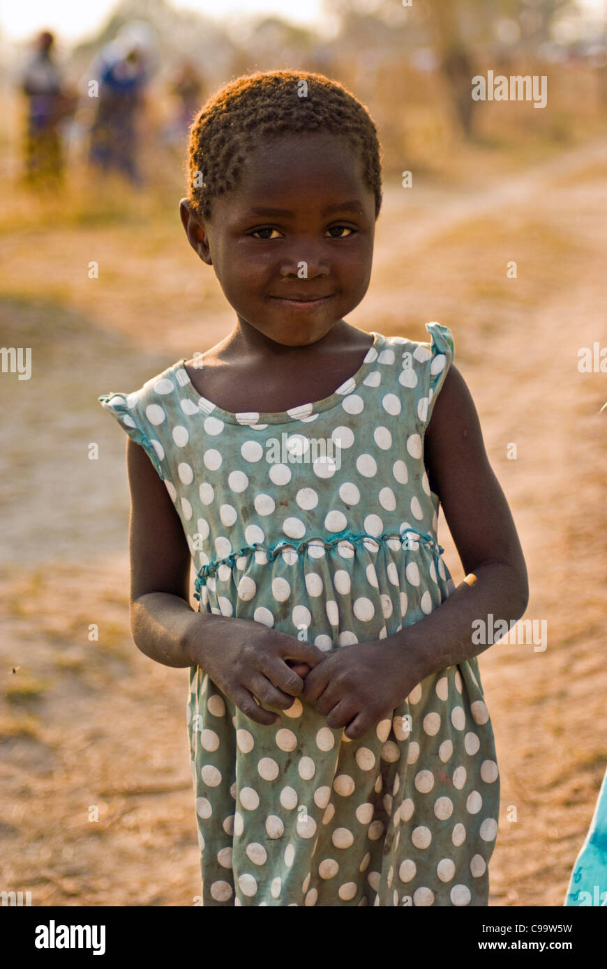 A little girl 'Seventh Day Adventist' near Kongola in the East Caprivi, Namibia. Stock Photo