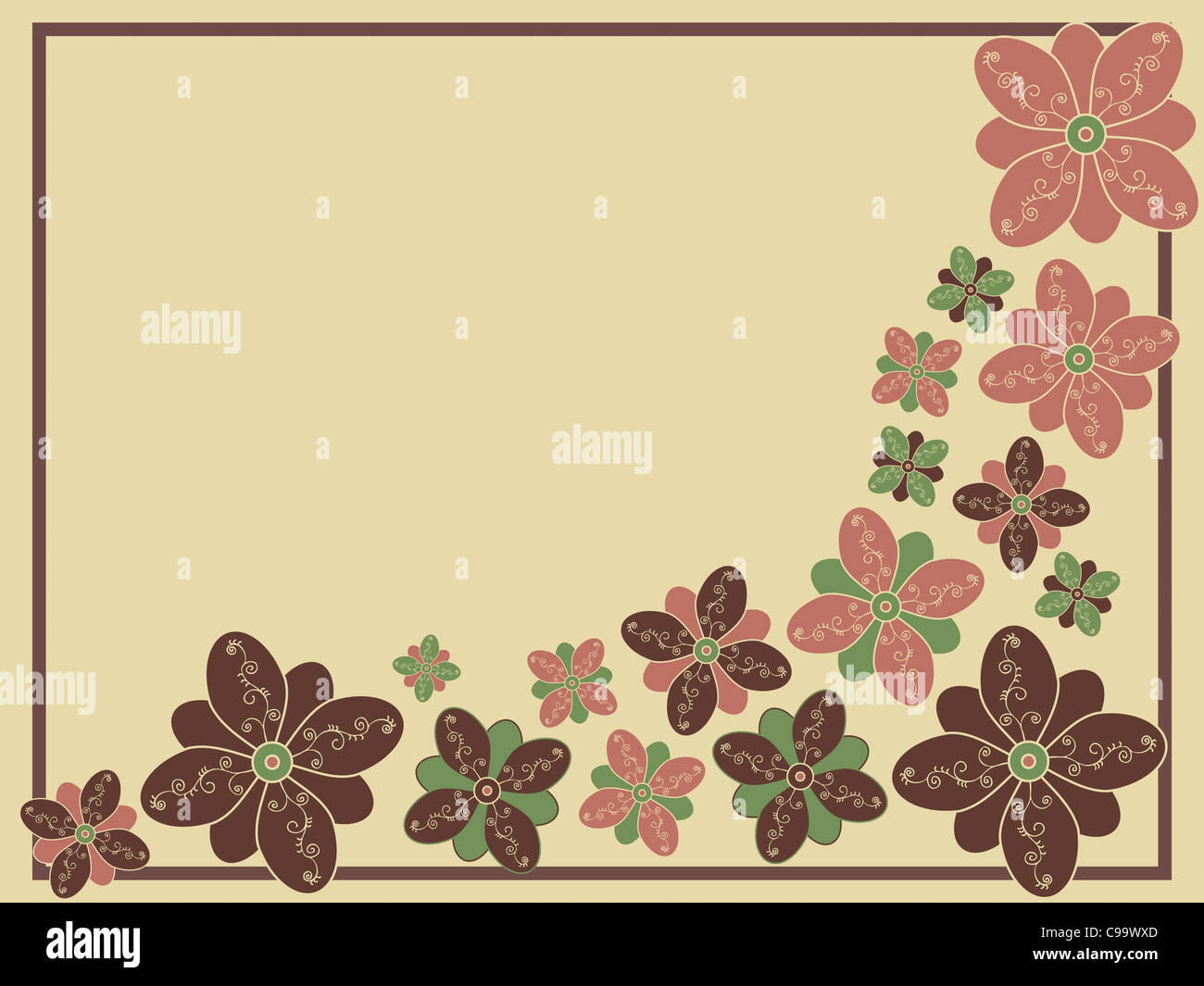 A decorative background with stylized floral pattern Stock Photo - Alamy