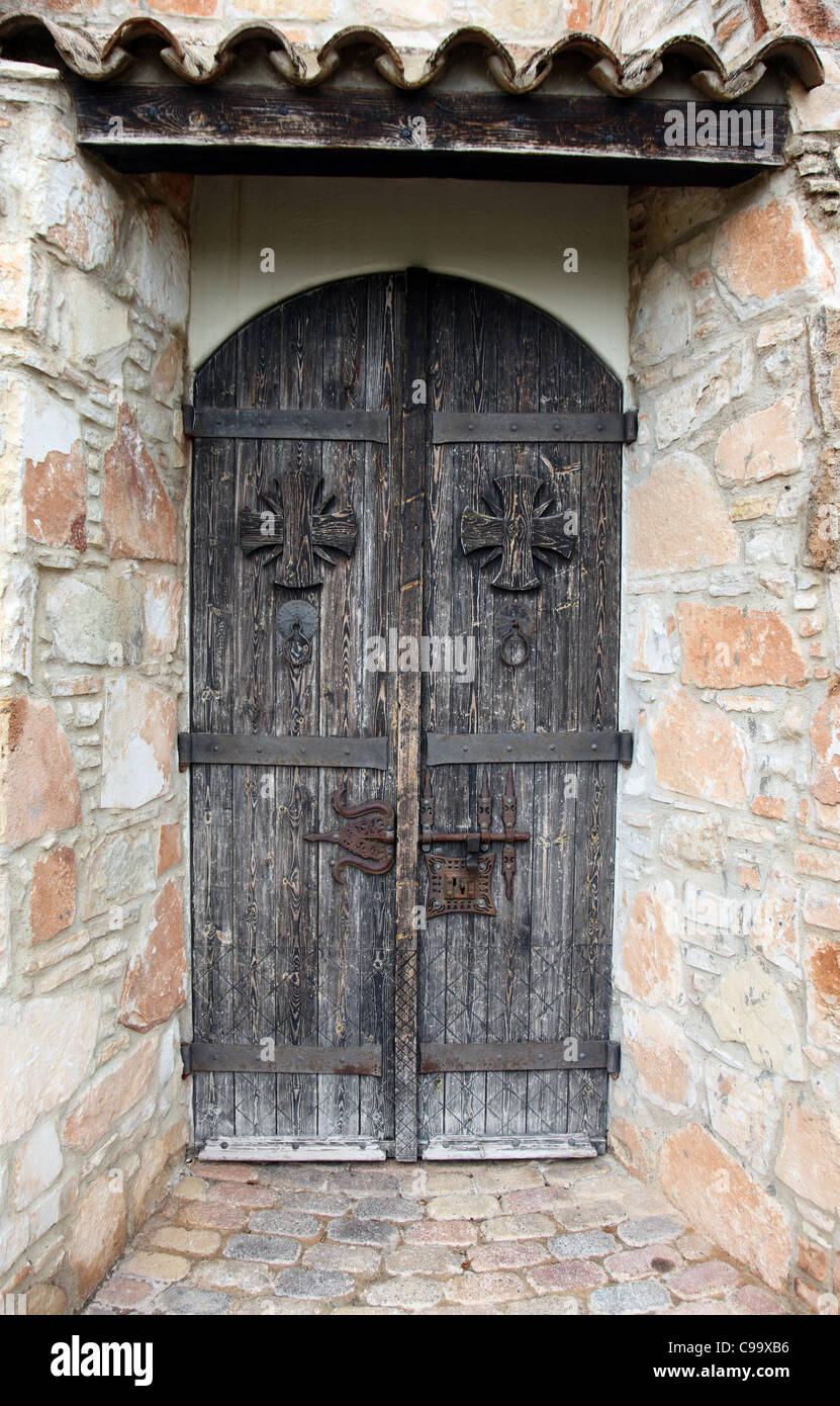 door of the wedding chapel, Columbia Beach Resort, Pissouri, Cyprus Stock Photo