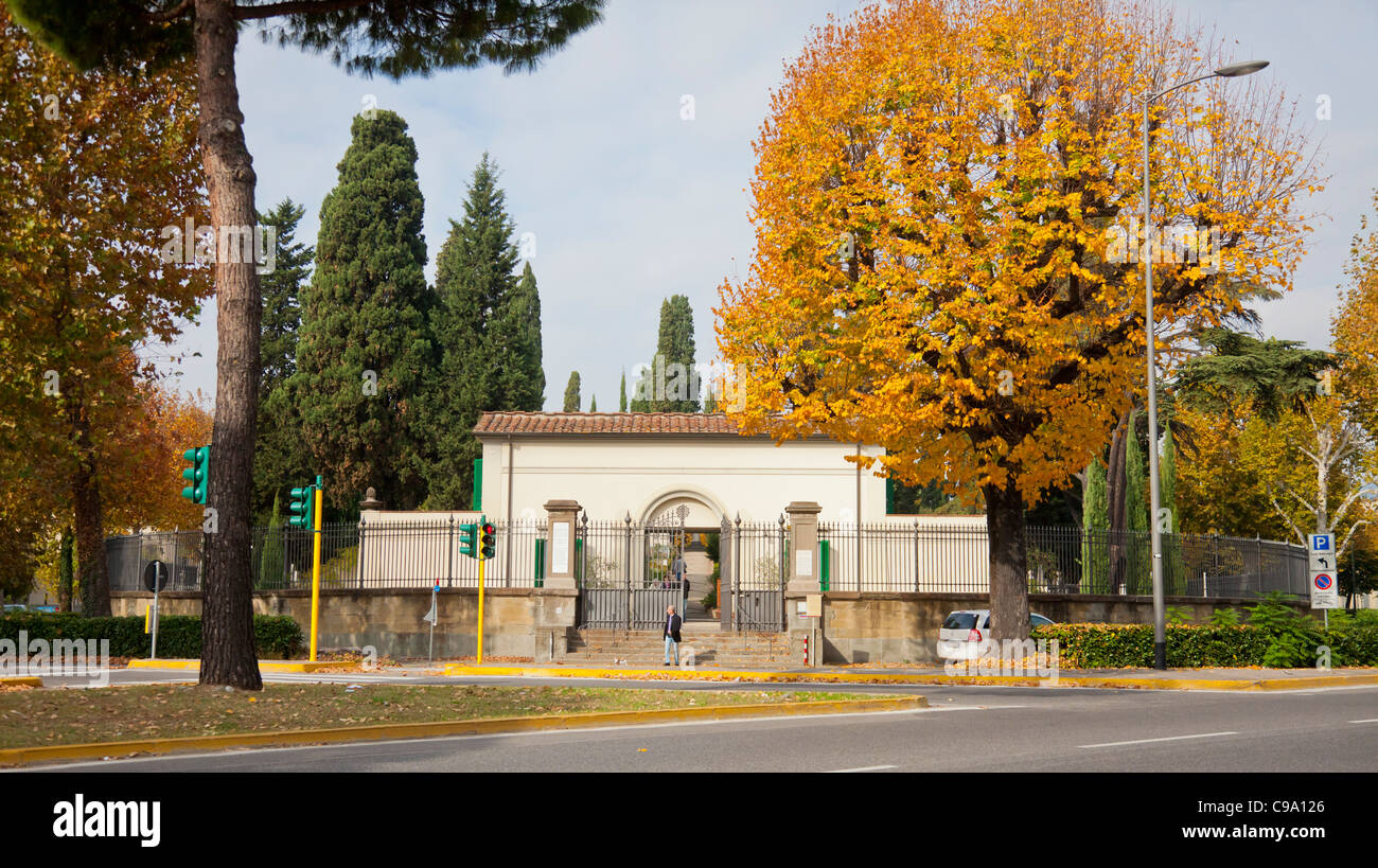 Entrance:  English Cemetery, Protestant, in Piazzale Donatello in central Florence, insprition for The Isle of the Dead Stock Photo