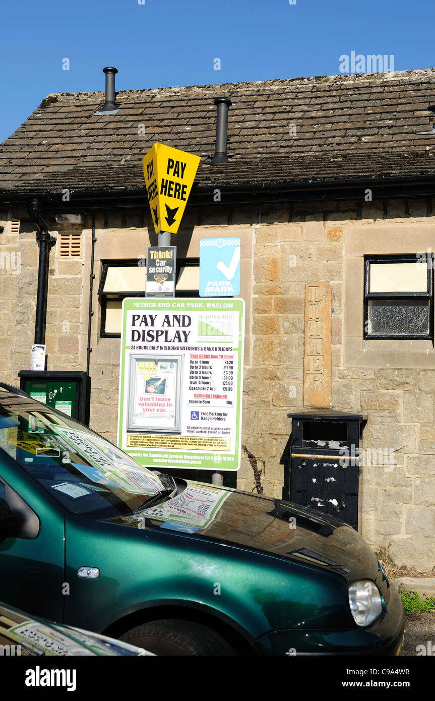 Pay and Display Car Park Baslow Derbyshire England Stock Photo Alamy