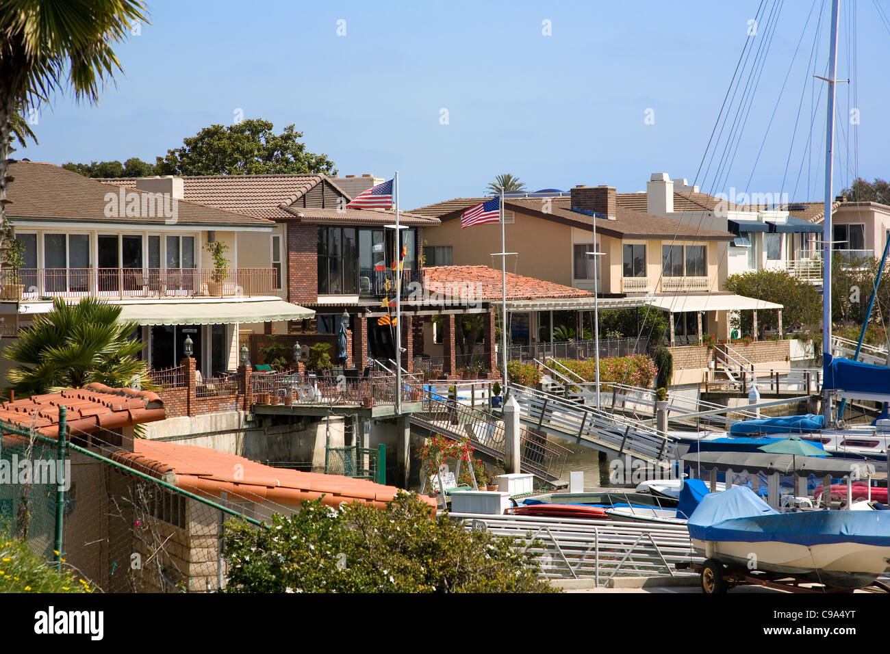 Lido Isle Harbour Living in Newport Beach CA Stock Photo Alamy