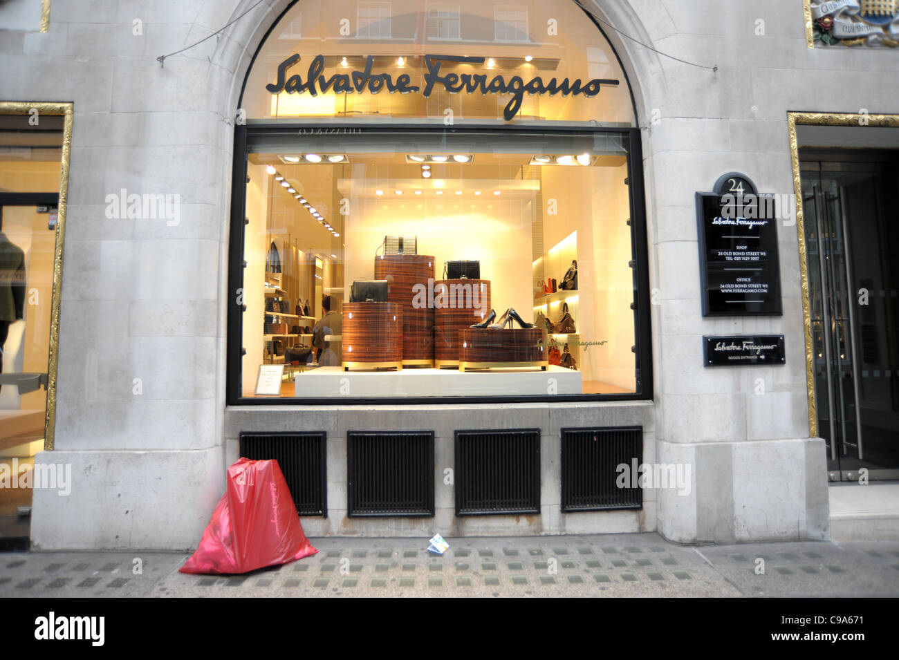 Exterior shot of the Salvatore Ferragamo store on Bond Street London  England 2011 - Image Copyright Ben Pruchnie 2011 Stock Photo - Alamy